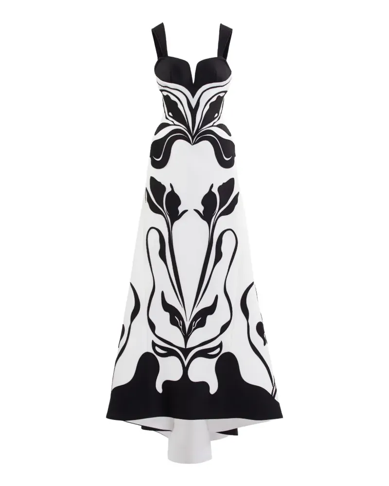 Saiid Kobeisy Scuba-Maxikleid mit Laser-Cuts - Weiß Weiß