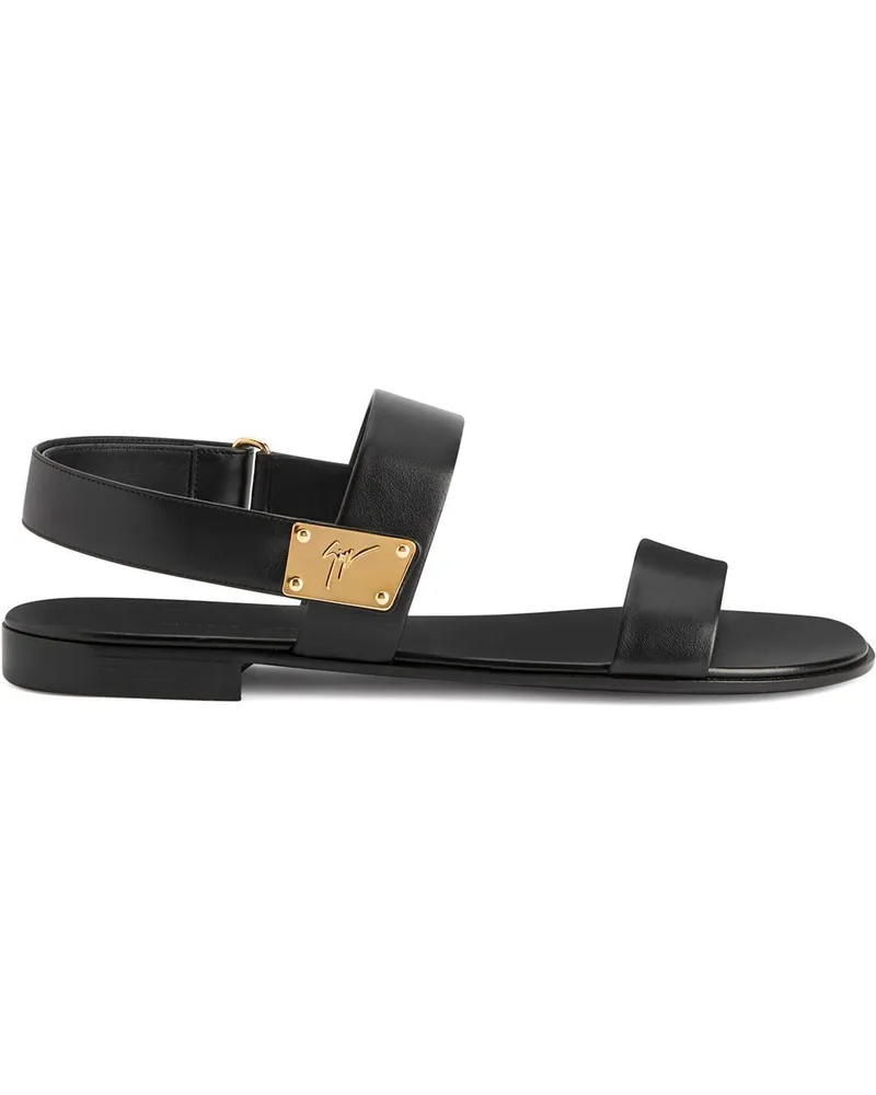 Giuseppe Zanotti Shaun Sandalen mit Logo-Schild - Schwarz Schwarz