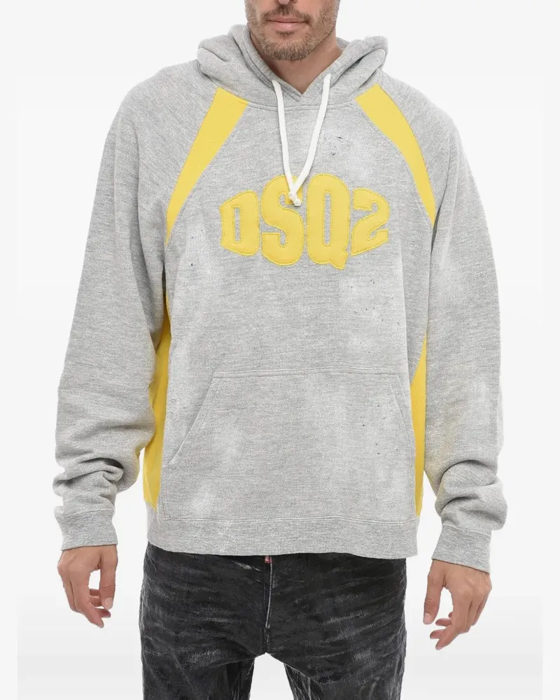 Dsquared2 logo-embroidered distressed hoodie - Grau Grau
