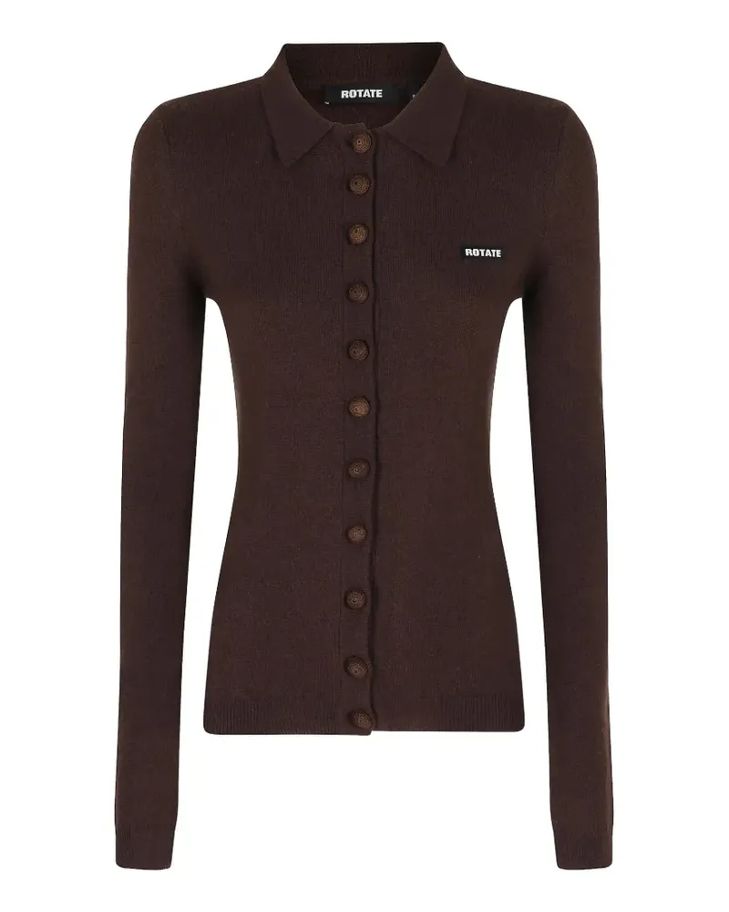 ROTATE Birger Christensen Gestricktes Poloshirt - Braun Braun