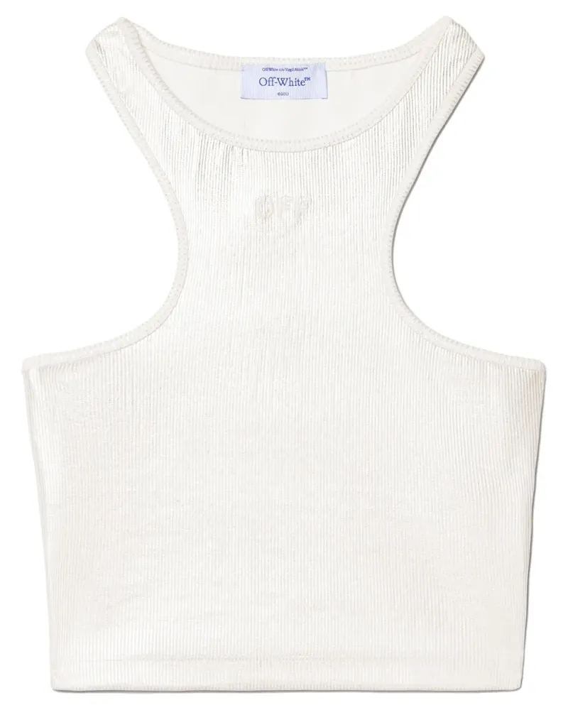 OFF-WHITE Geripptes Cropped-Top - Weiß Weiß