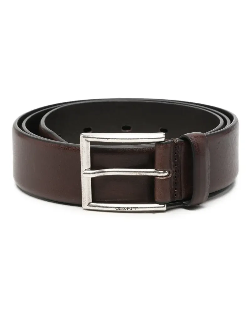 Gant logo-engraved buckle belt - Braun Braun