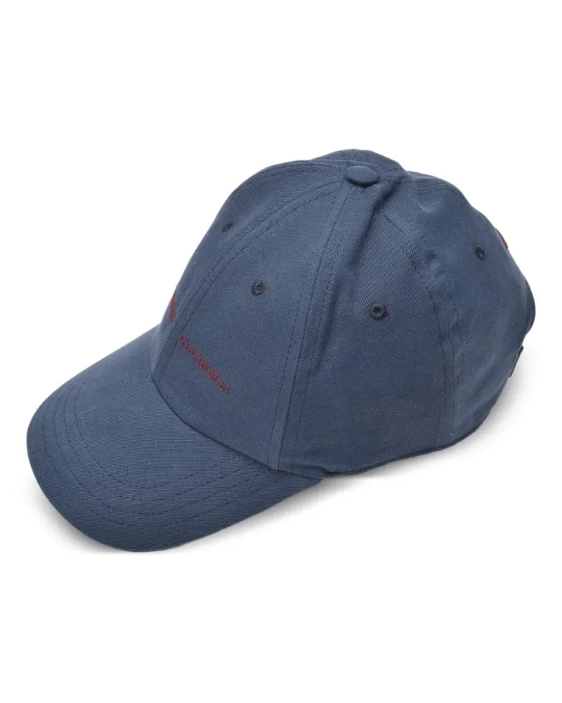 Brunello Cucinelli logo-embroidered cotton baseball cap - Blau Blau