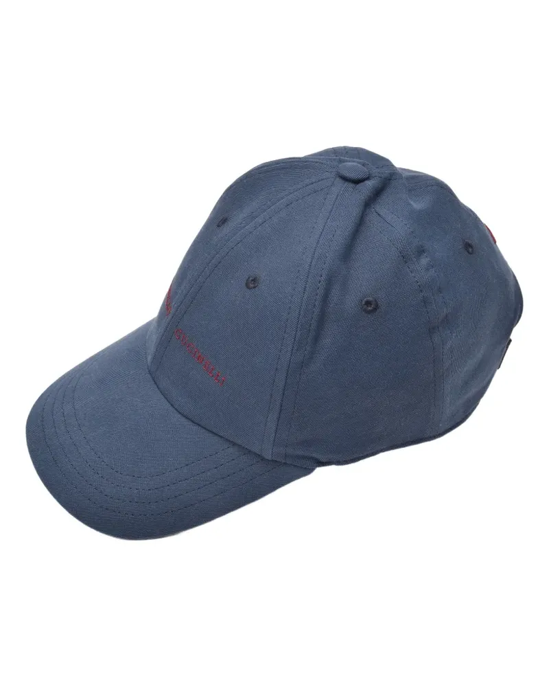 Brunello Cucinelli logo-embroidered cotton baseball cap - Blau Blau