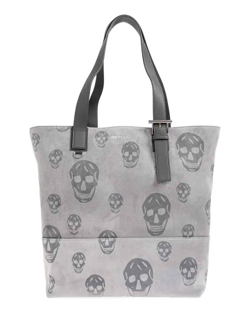 Alexander McQueen T-Bar Schultertasche mit Totenkopf-Print - Grau Grau