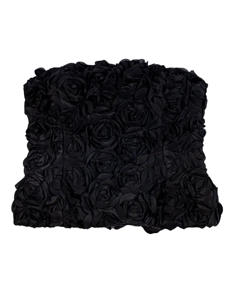 Maje schulterfreies Top mit Blumenapplikation - Schwarz Schwarz