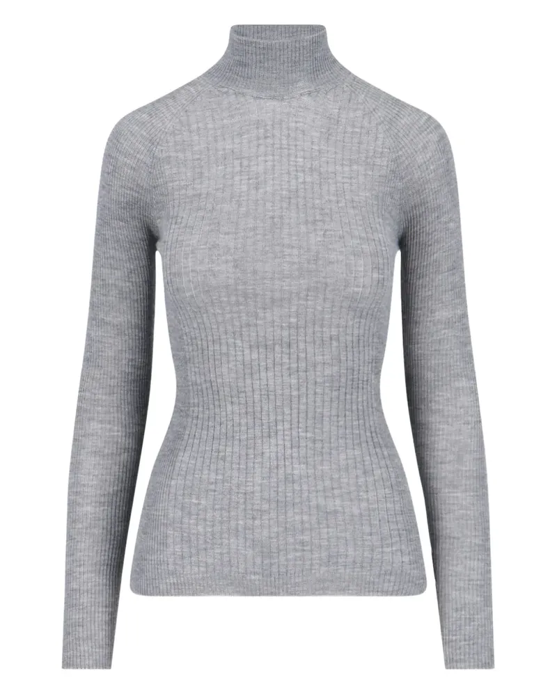 Sa Su Phi Gerippter Rollkragenpullover - Grau Grau