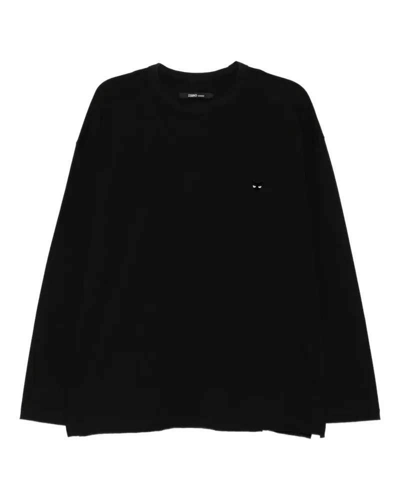 SONGZIO Langarmshirt mit Panther-Patch - Schwarz Schwarz