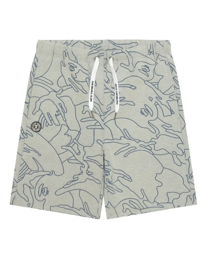 BAPE Shorts mit Outline-Print - Grau Grau