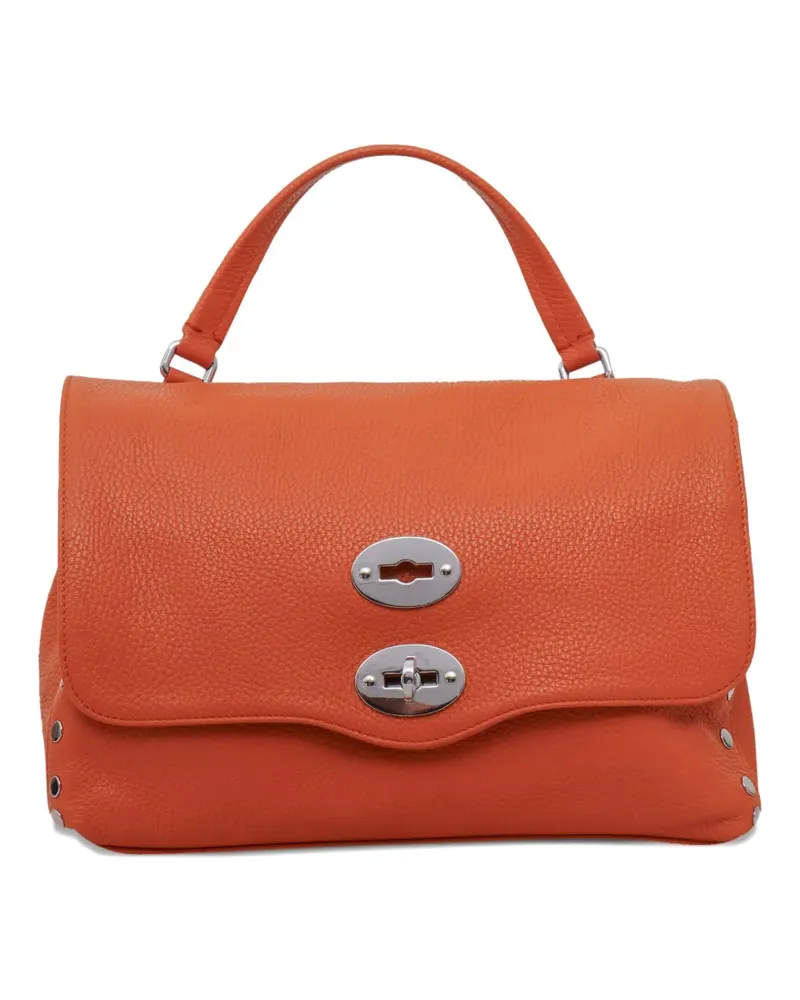 Zanellato Kleine Postina Schultertasche mit Nieten - Orange Orange