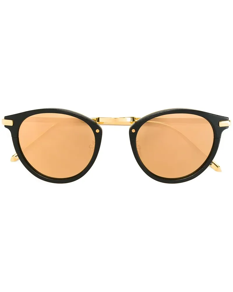 Linda Farrow Sonnenbrille mit rundem Gestell - Schwarz Schwarz