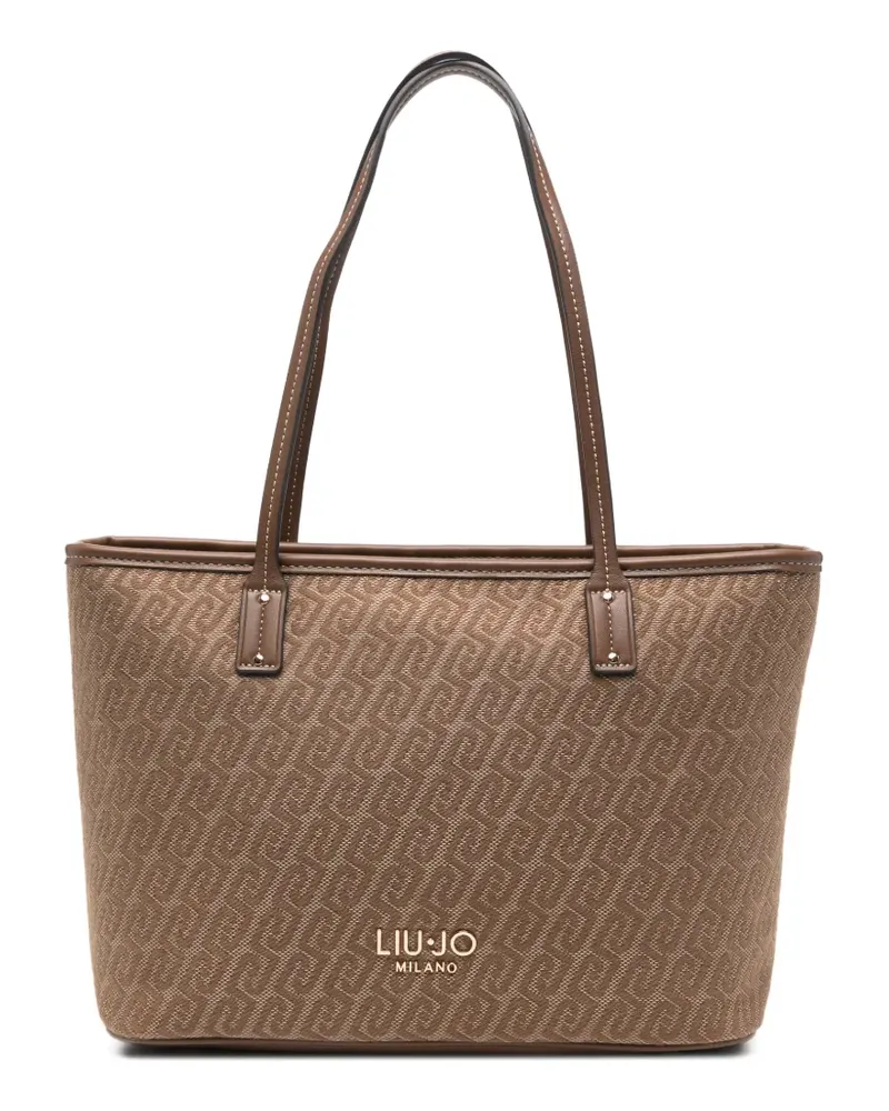 Liu Jo Jacquard-Tote Bag mit Monogramm - Braun Braun