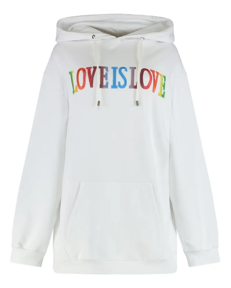 Alberta Ferretti lettering-patch hoodie - Weiß Weiß
