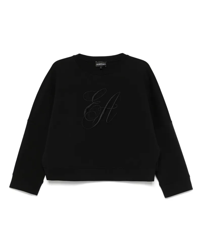 Emporio Armani Sweatshirt mit Logo-Stickerei - Schwarz Schwarz