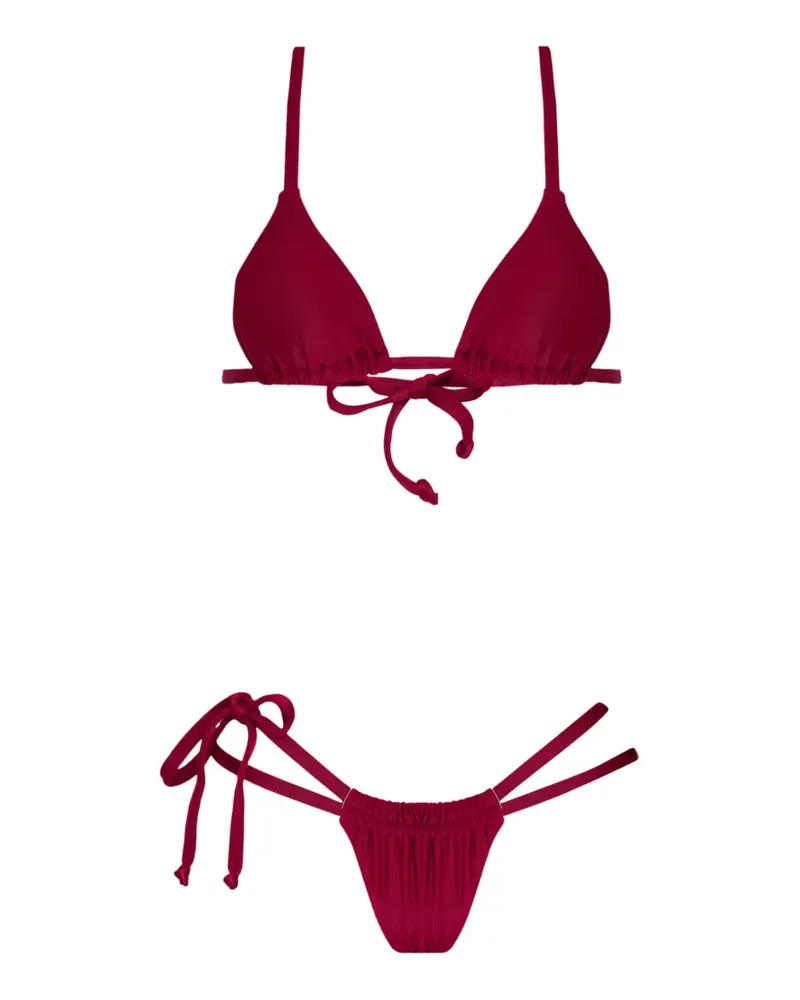Amir Slama x Tati Barbieri Triangel-Bikini mit Schnürung - Rot Rot