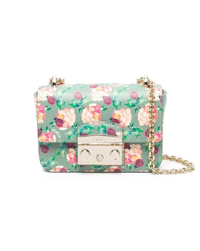 Furla Mini Tasche mit Blumen-Print - Grün Grün