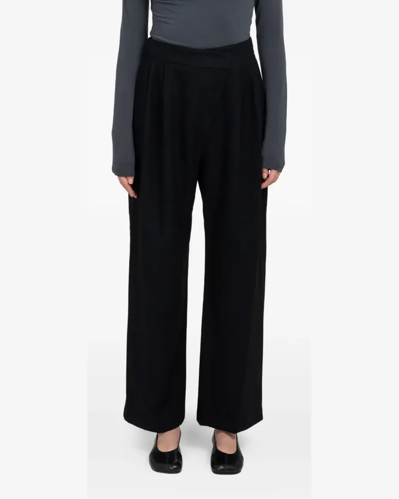 AMOMENTO wool wrap trousers - Schwarz Schwarz