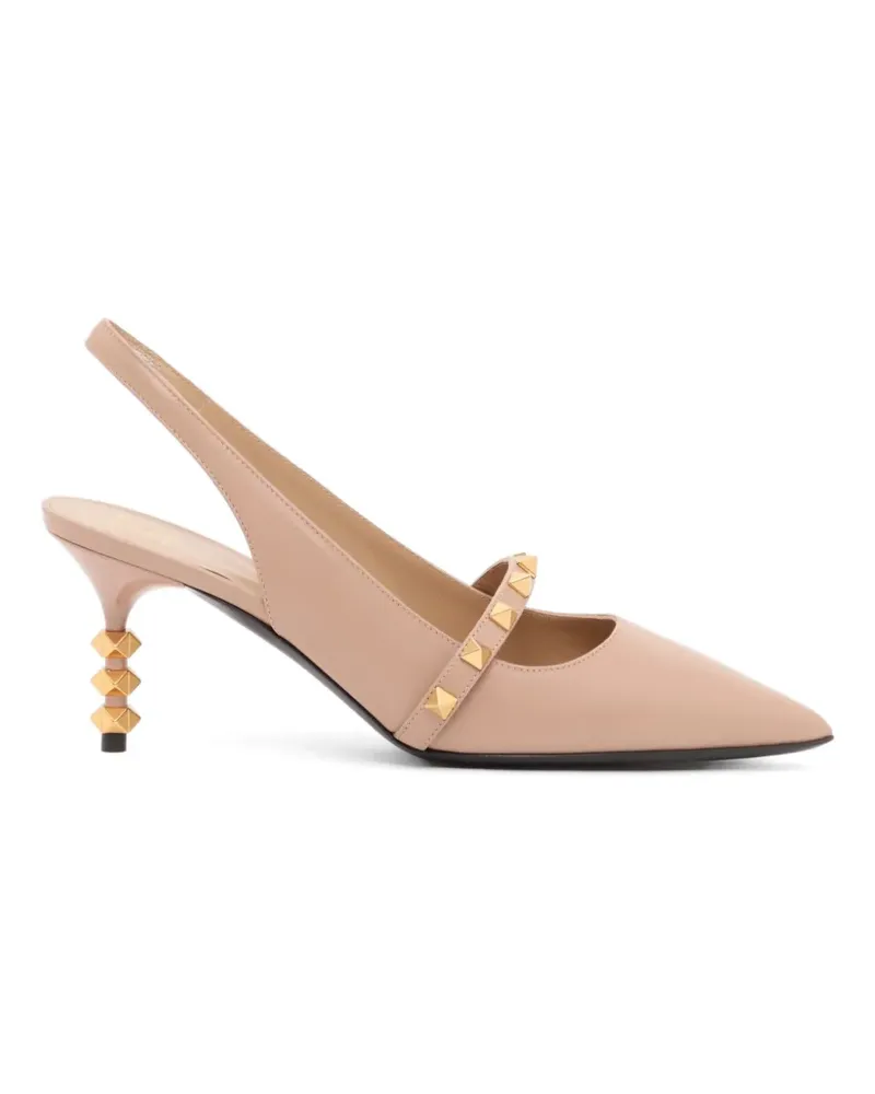 Valentino Garavani Rockstud slingback pumps with sculptural heel in calfskin 70mm - Nude Nude