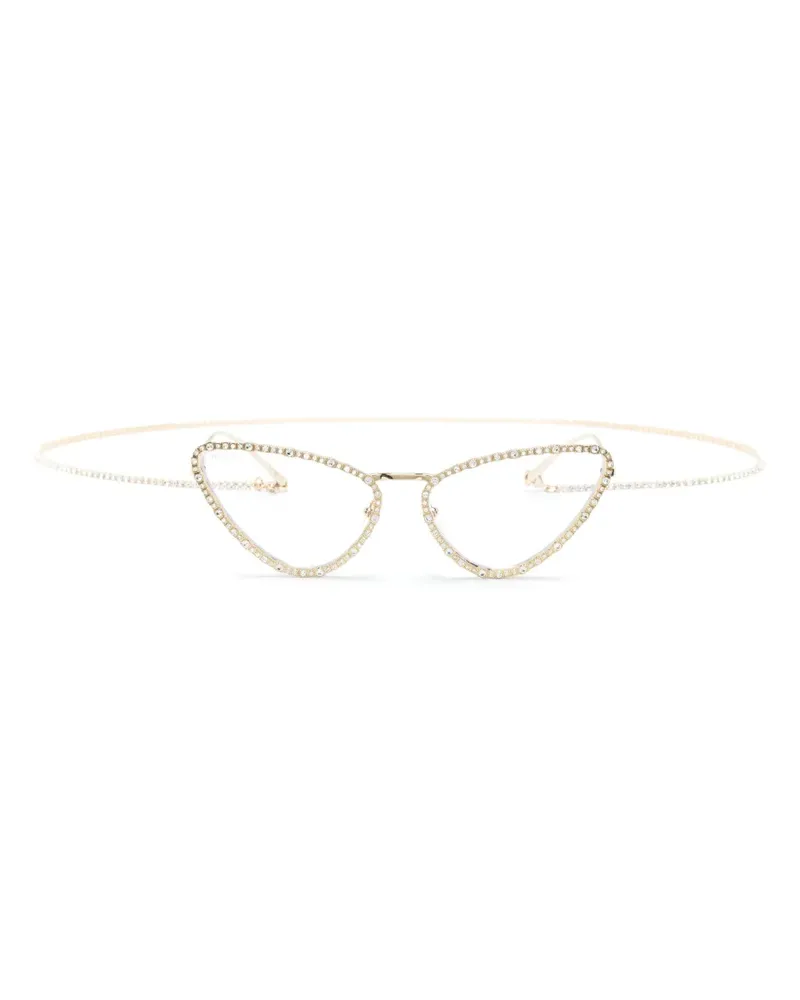 Gucci Cat-Eye-Sonnenbrille mit GG - Gold Gold
