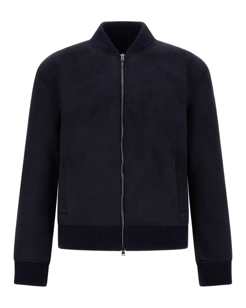 Herno Bomberjacke in Wildlederoptik - Blau Blau