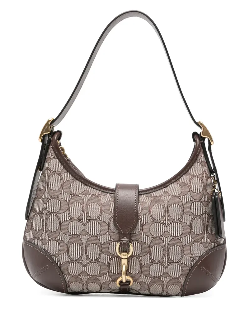 Coach Hampton Schultertasche mit gemusterter Schnalle - Braun Braun
