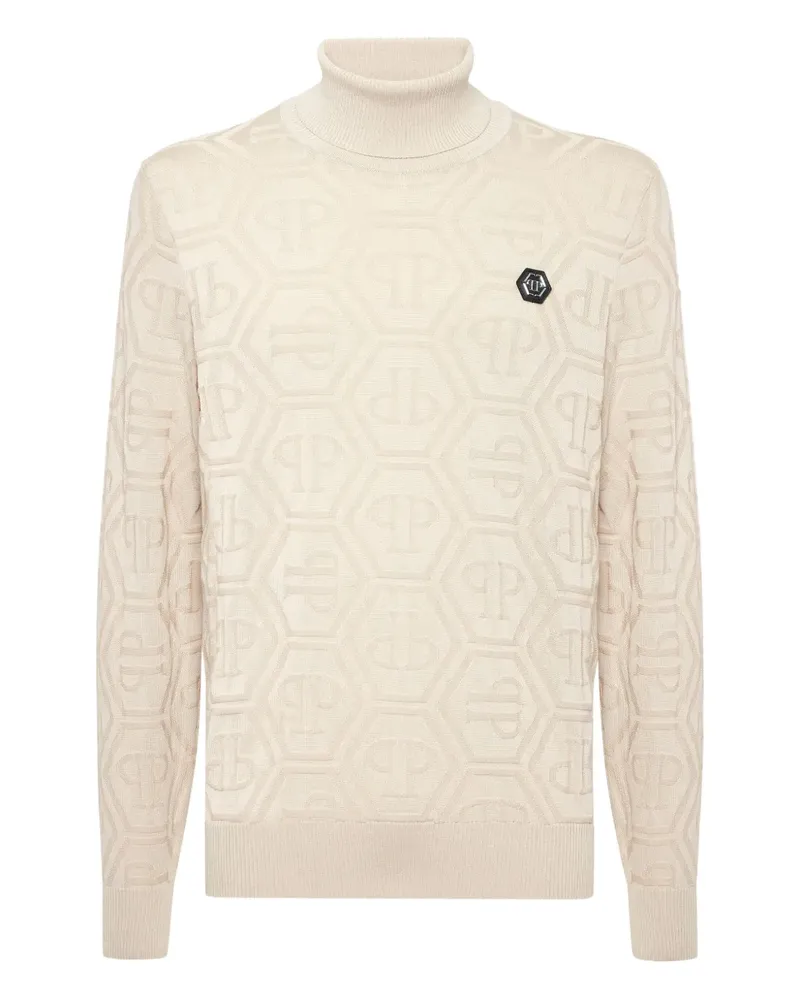 Philipp Plein Rollkragenpullover mit Monogramm - Nude Nude