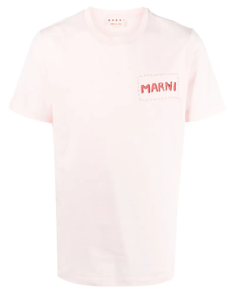 Marni T-Shirt mit Logo-Print - Rosa Rosa