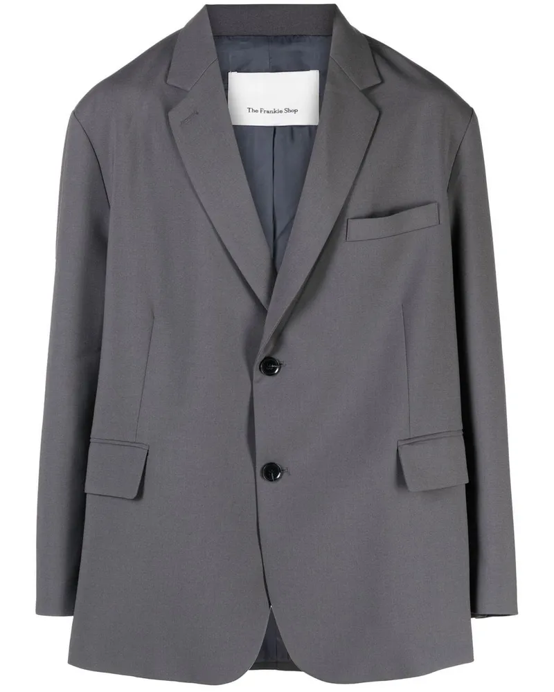 FRANKIE Shop Sakko mit kastigem Schnitt - Grau Grau