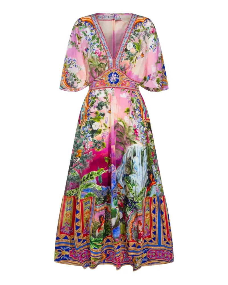 Camilla floral-print V-neck dress - Rosa Rosa