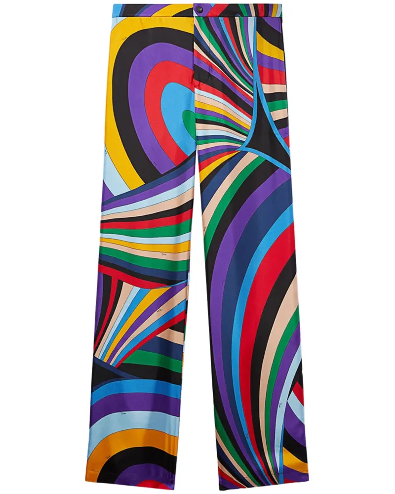 Emilio Pucci Seidenhose mit Iride-Print - Schwarz Schwarz