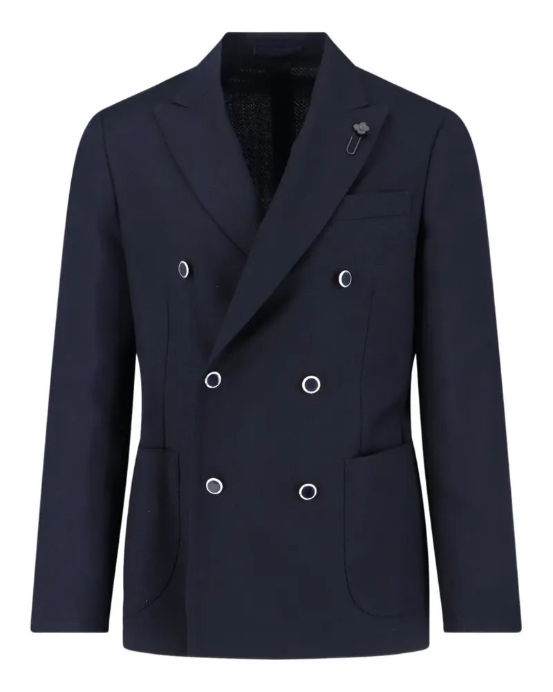 LARDINI wool double-breasted blazer - Blau Blau