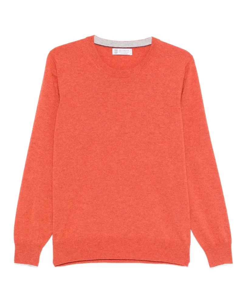 Brunello Cucinelli Pullover mit rundem Ausschnitt - Orange Orange