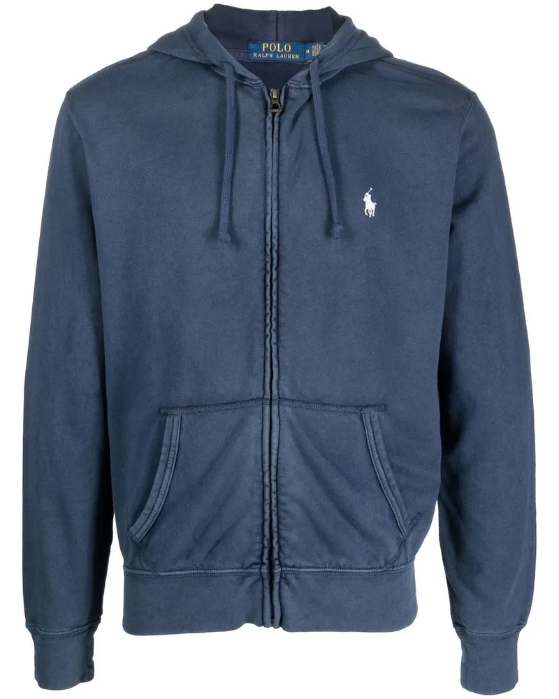 Ralph Lauren Kapuzenjacke mit Logo-Stickerei - Blau Blau