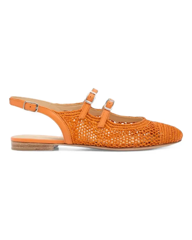 Carel Balma Slingback-Pumps aus Raffia - Orange Orange