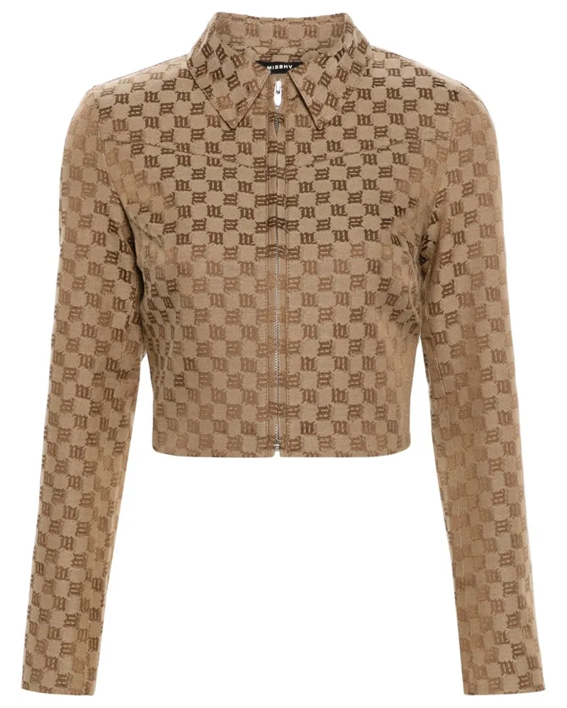 MISBHV Cropped-Jacke mit Monogramm - Nude Nude
