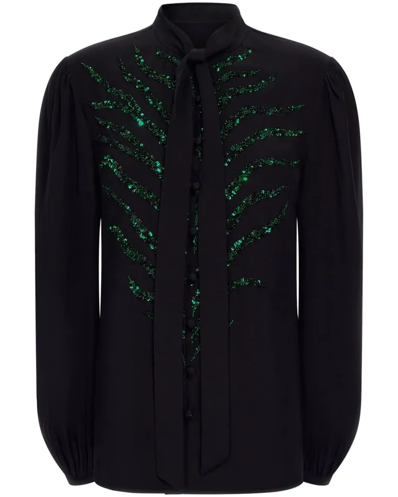 Roberto Cavalli Bluse mit Pailletten - Schwarz Schwarz