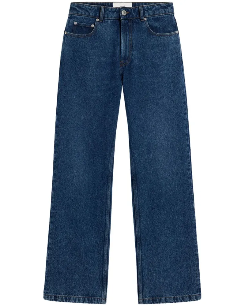 AMI Paris Straight-Leg-Jeans mit hohem Bund Blau