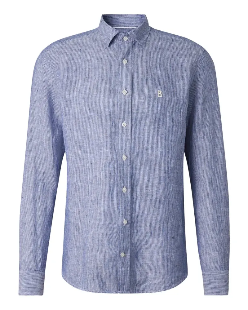 Bogner Gestreiftes Timi Leinenhemd - Blau Blau