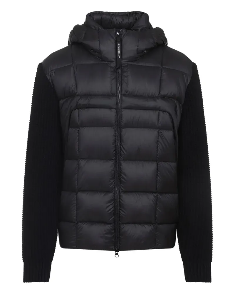 C.P. Company quilted hooded wool-sleeve jacket - Schwarz Schwarz