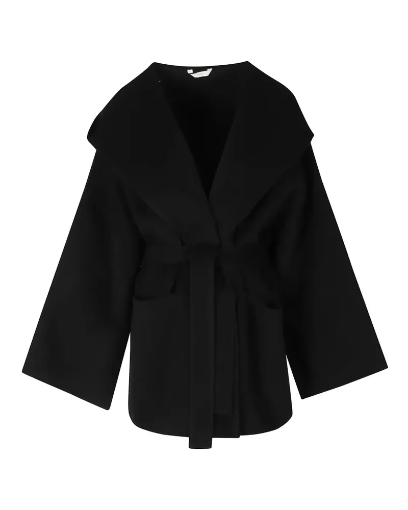 Hevò Montedorodw belted hooded coat - Schwarz Schwarz