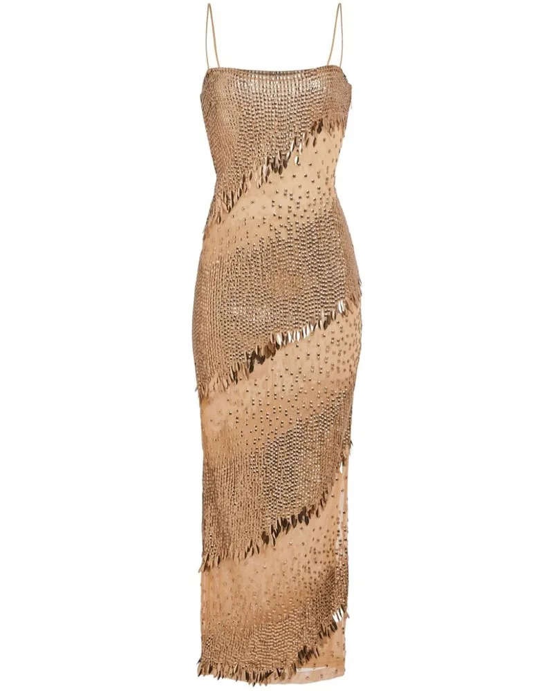 Retrofête Verziertes Carmine Kleid - Gold Gold