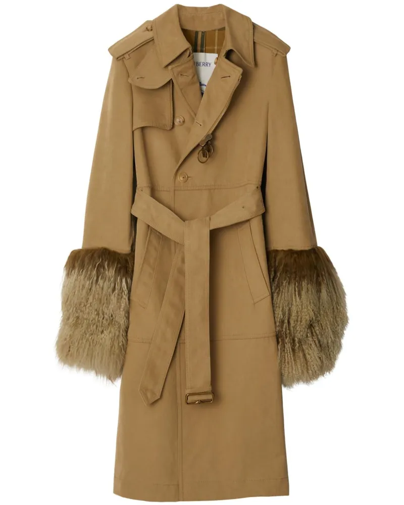 Burberry Trenchcoat mit Shearling-Besatz - Braun Braun