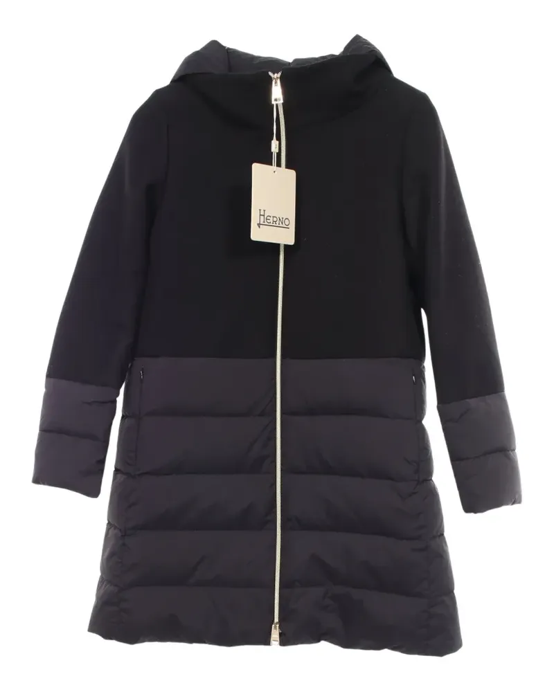 Herno 2020 hooded color-block coat - Schwarz Schwarz