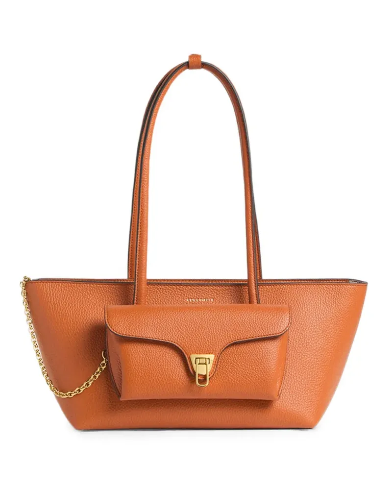Coccinelle medium Double Beat pouch-detail shoulder bag - Orange Orange