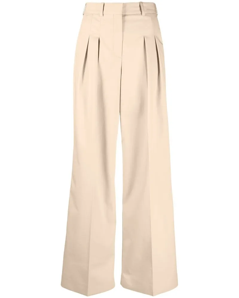 Calvin Klein Wide-Leg-Hose mit Falten - Nude Nude