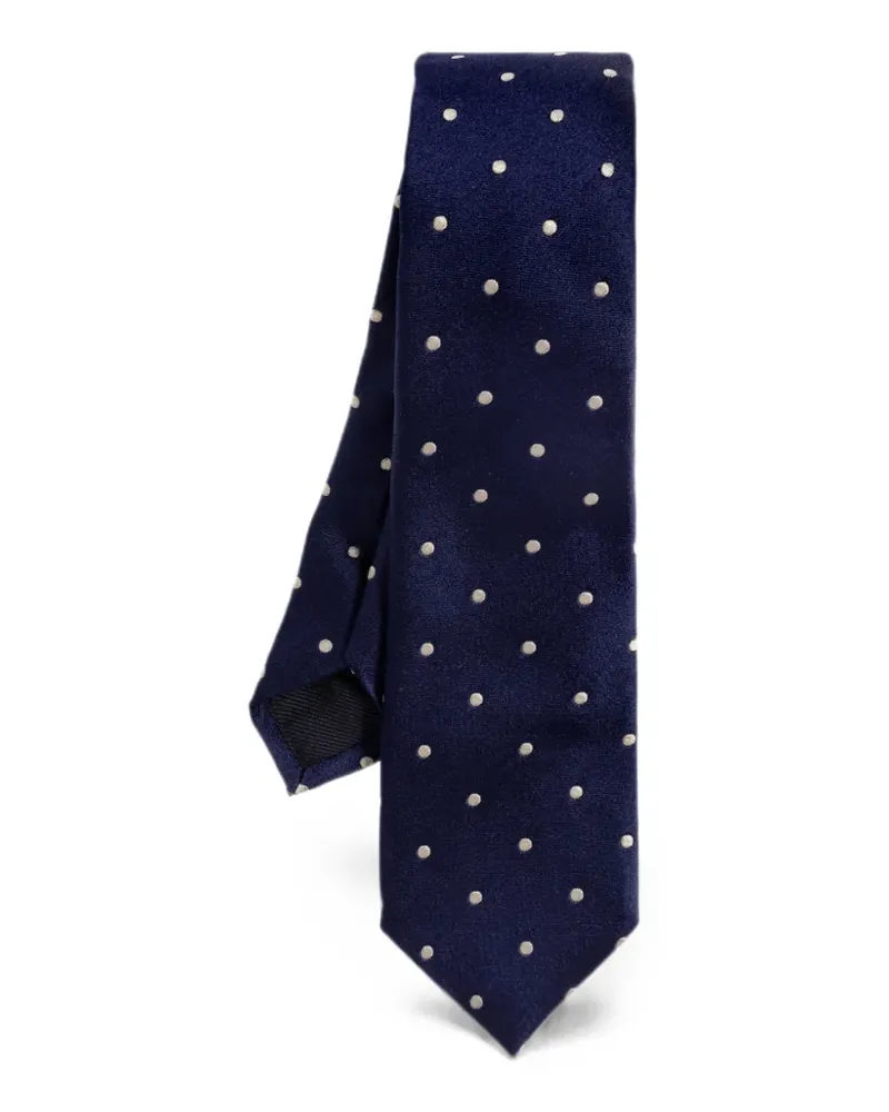 Tom Ford Seidenkrawatte mit Polka Dots - Blau Blau