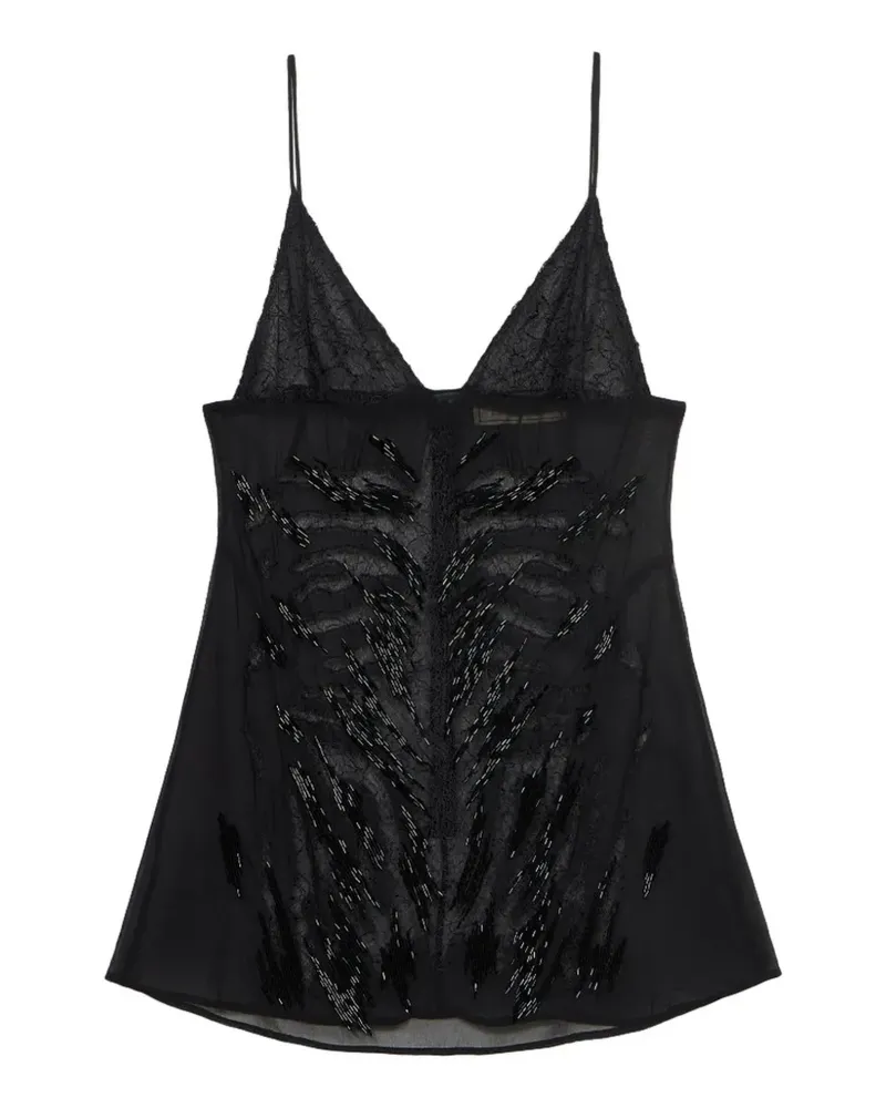 Blumarine Besticktes Top - Schwarz Schwarz