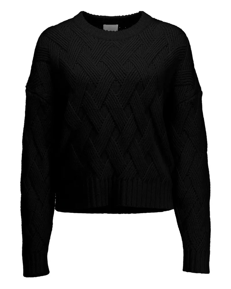 ALLUDE Pullover mit Zopfmuster - Schwarz Schwarz