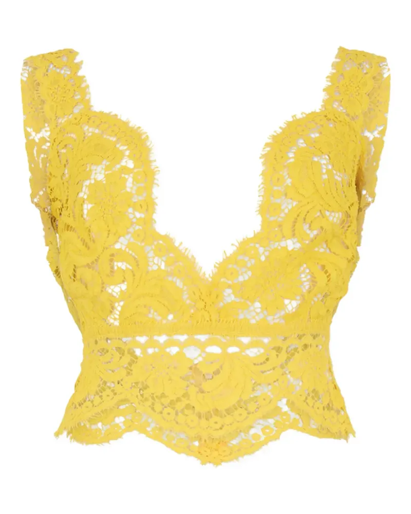 Dsquared2 Sophie Oberteil aus Spitze - Gelb Gelb