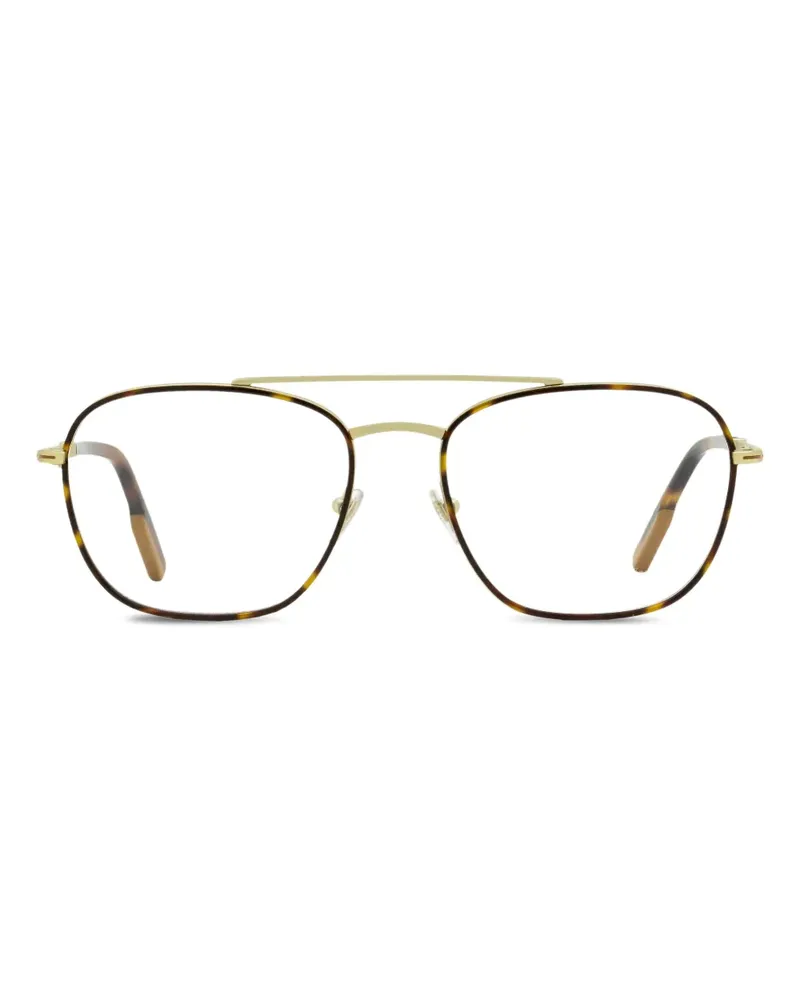 Ermenegildo Zegna Eckige 5183 Brille mit Doppelsteg - Gold Gold